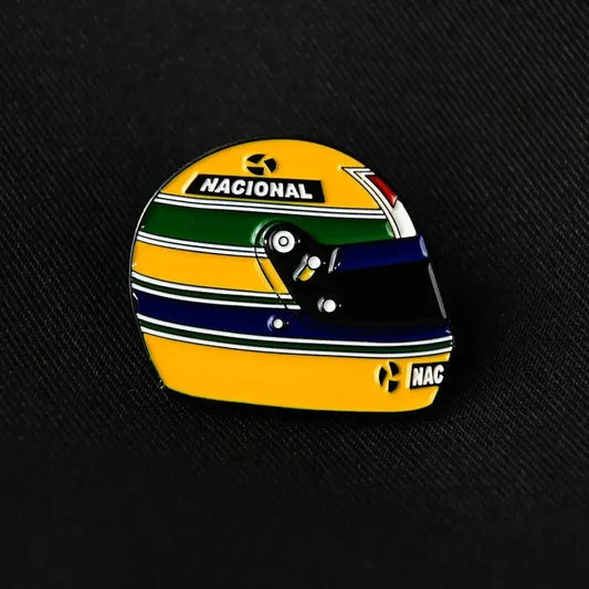 Aryton Senna Helmet Hard Enamel Pin