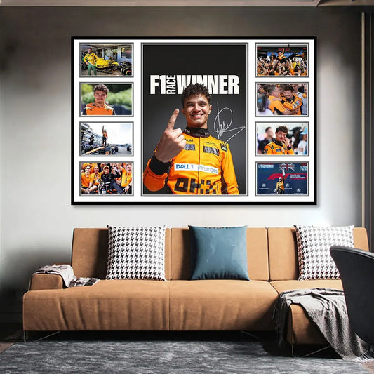 Lando Norris Formula 1 F1 Race Winner Portrait Poster